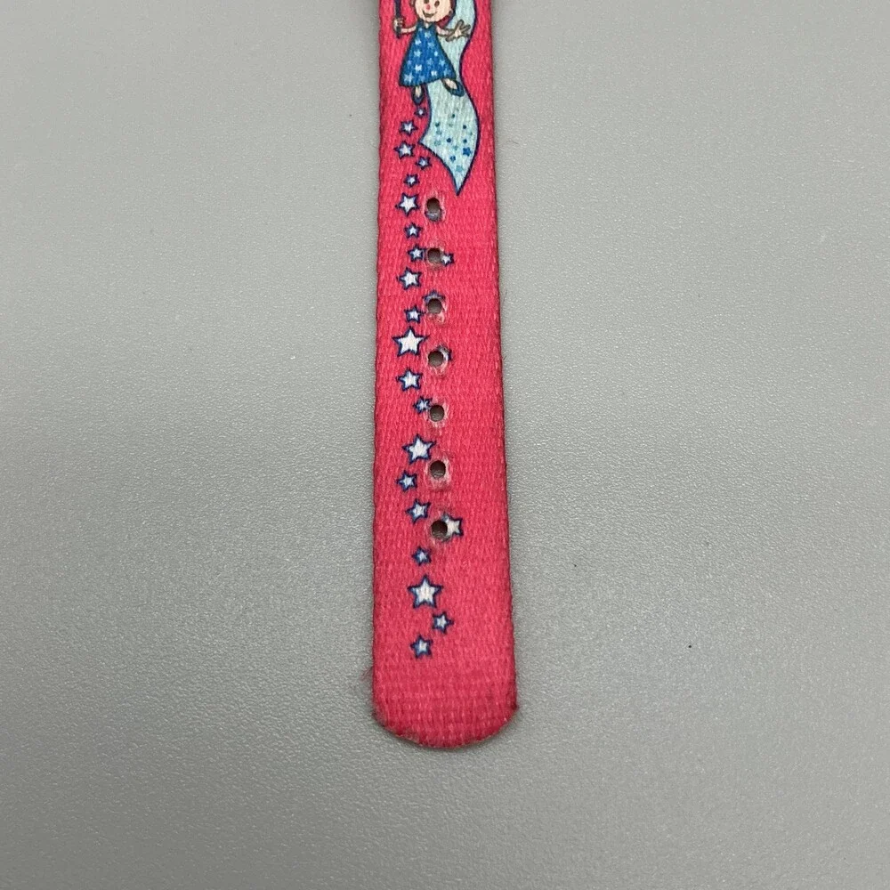 Flik Flak Girls Watch 29mm Pink Blue Dial Fairy Fabric Strap Swiss New Battery